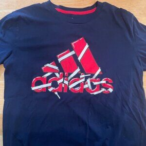 Adidas Blue T-shirt Shoelace Logo Boys Youth